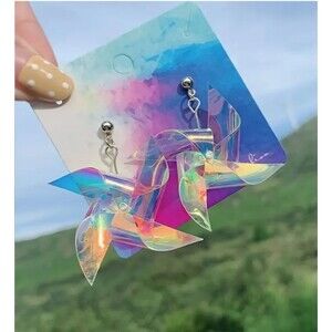 Pinwheel Iridescent Dangle Earrings FUN Teens